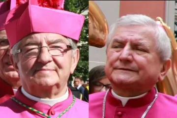 Archbishop Sławoj Leszek Głódź (L) and Bishop Edward Janiak (R).